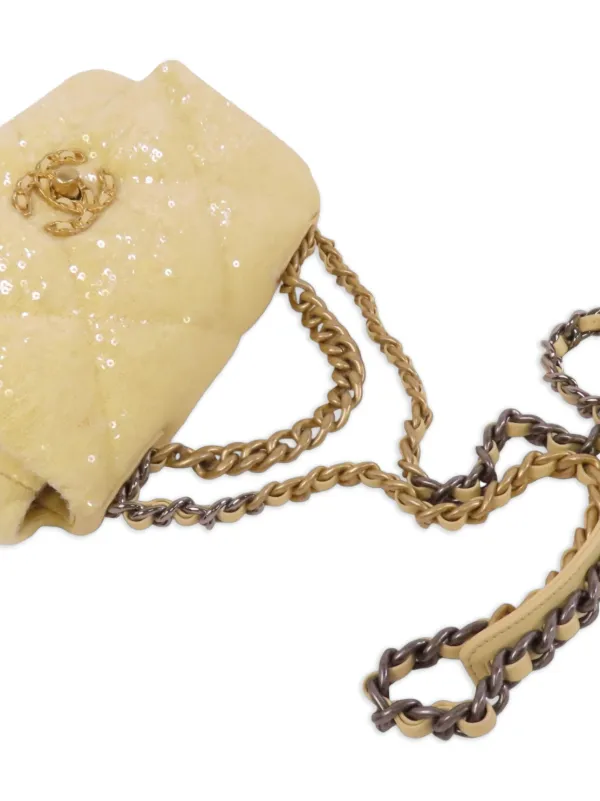 CHANEL Pre-Owned 19 スパンコール ショルダーバッグ | イエロー