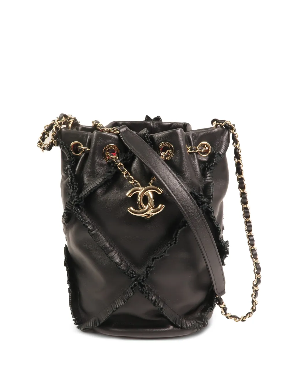 CHANEL Pre-Owned CC fringed bucket bag - Nero