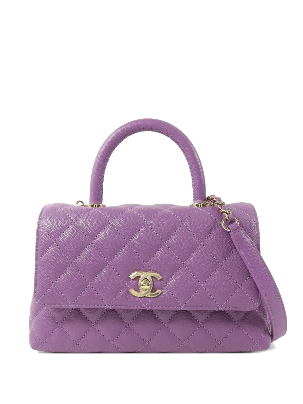 CHANEL Pre-Owned small Coco Handle turn-lock two-way calfskin tote bag - Violett