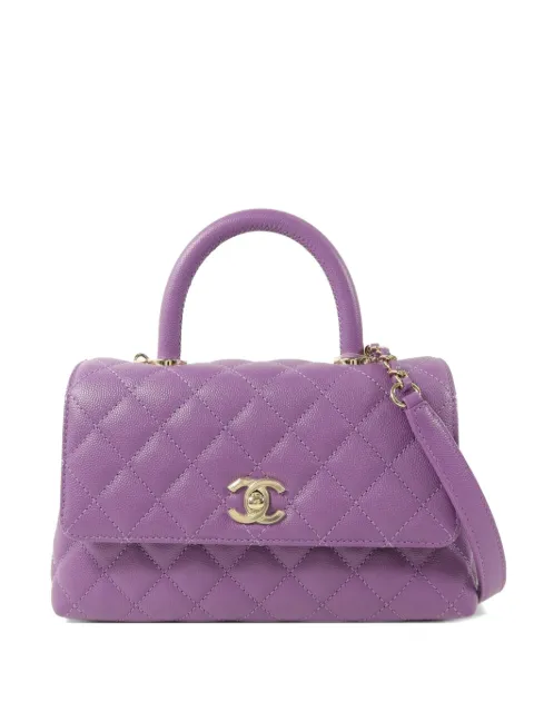 CHANEL Pre-Owned small Coco Handle turn-lock two-way calfskin tote bag