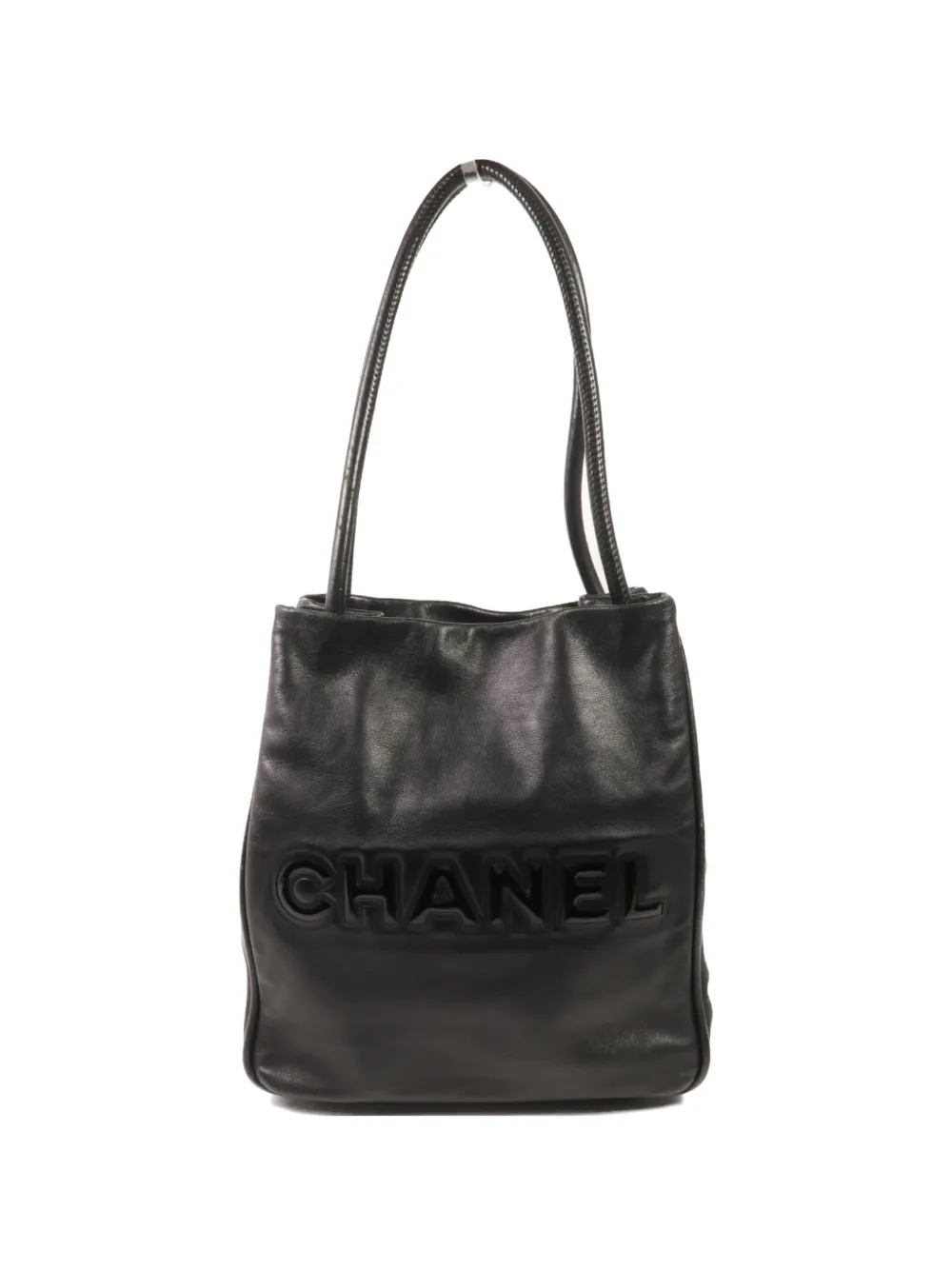 CHANEL Pre-Owned embossed-logo shoulder bag - Black