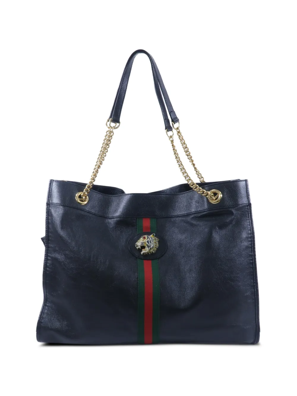 Gucci Pre-Owned Rajah chain-strap calfskin tote bag - Nero