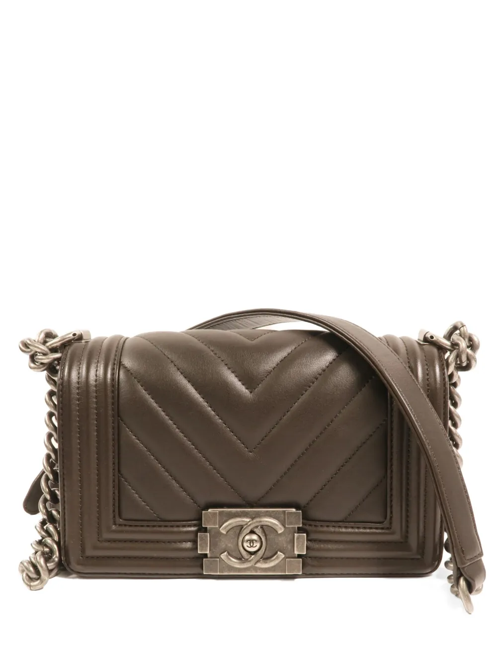 CHANEL Pre-Owned Boy chevron-quilted shoulder bag - Marrone