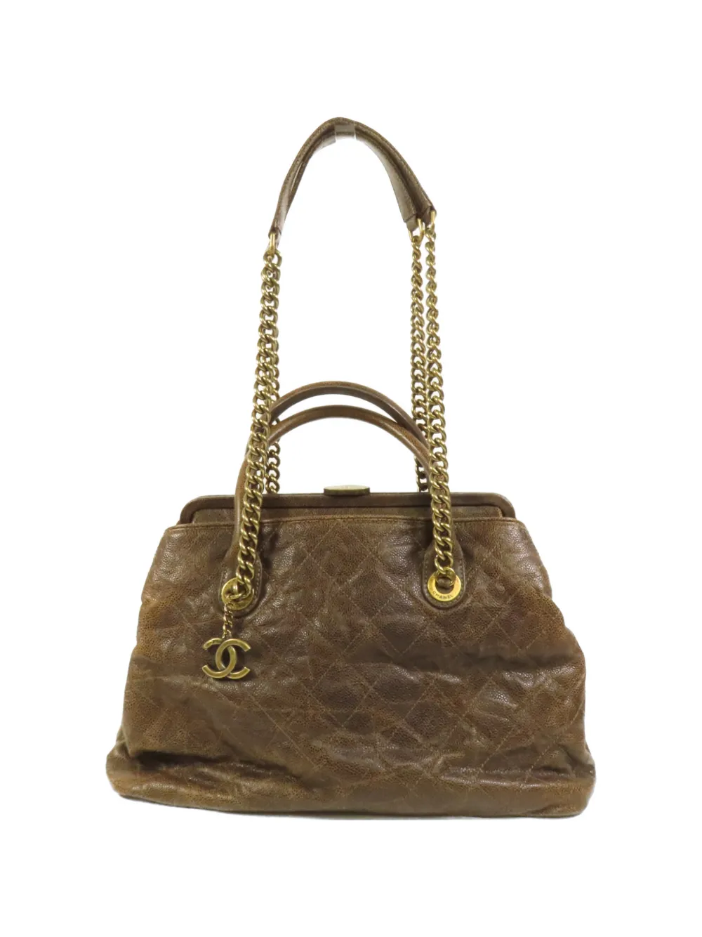CHANEL Pre-Owned CC diamond-quilted shoulder bag - Marrone