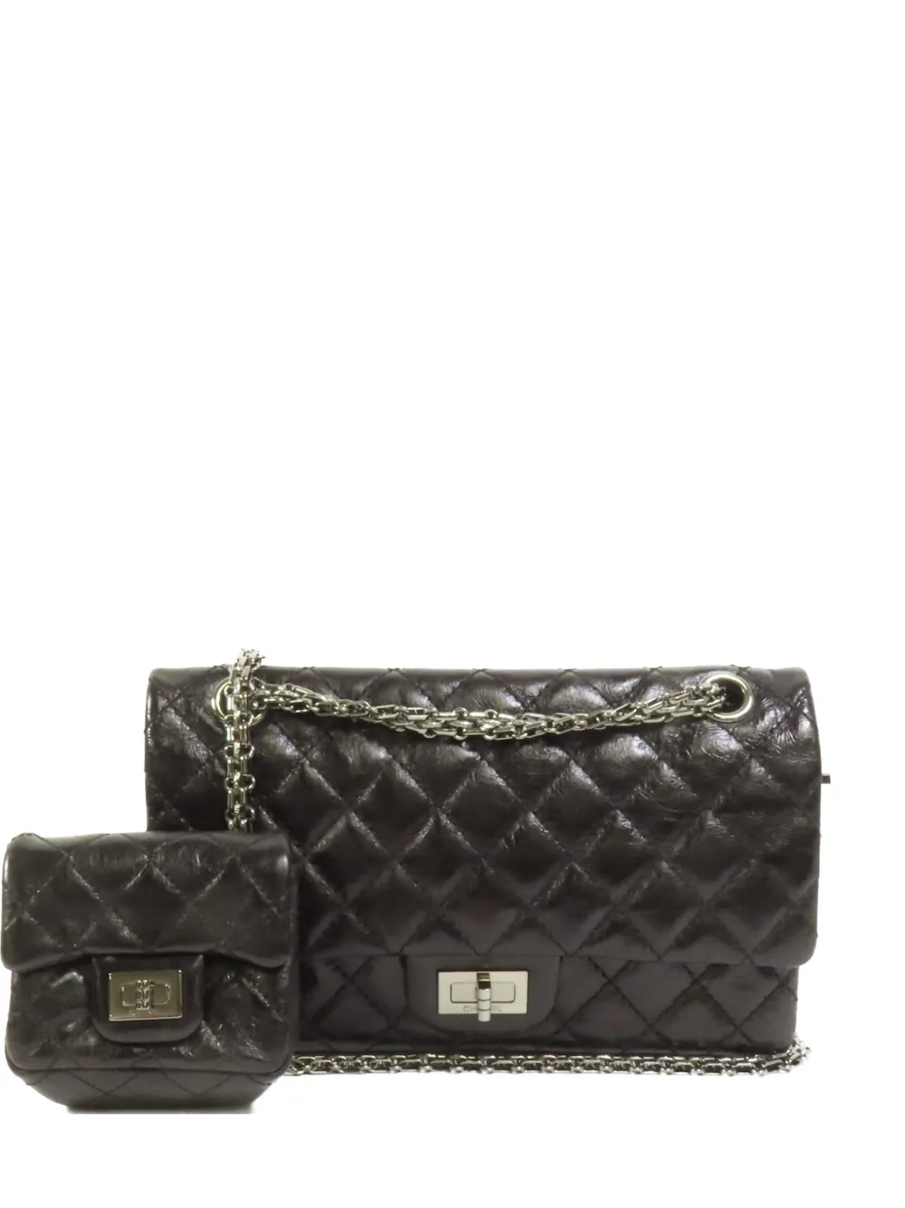CHANEL Pre-Owned 2.55 diamond-quilted crossbody bag - Brown