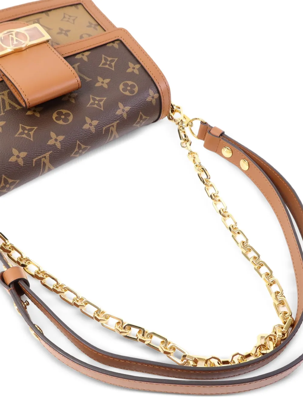 Louis Vuitton Pre-Owned MM Dauphine Monogram Reverse schoudertas Bruin