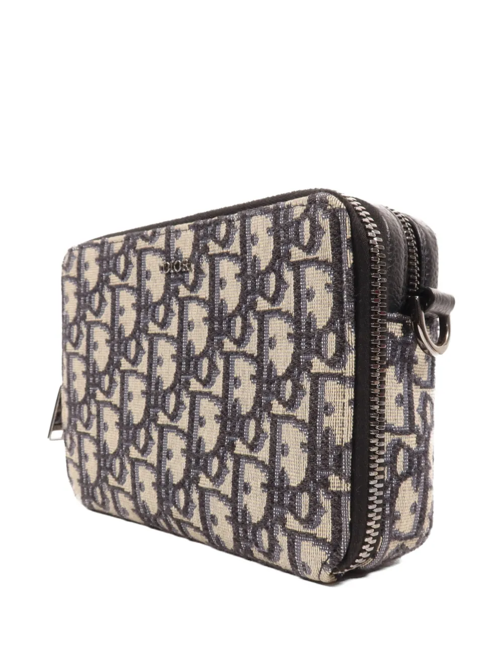 Christian Dior Pre-Owned Oblique canvas schoudertas met rits Beige