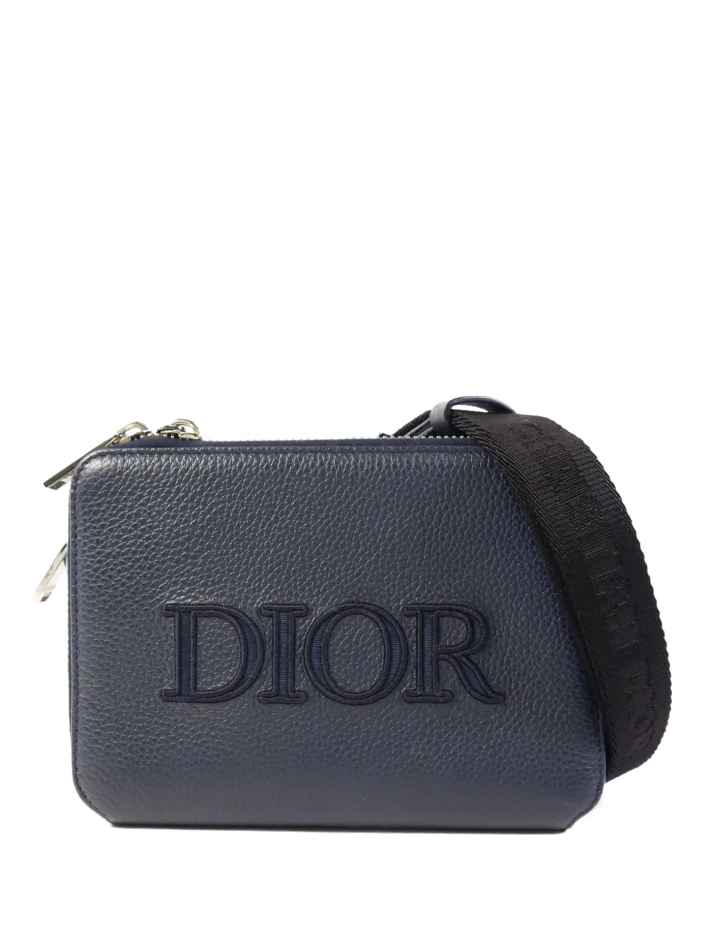 Christian Dior Pre-Owned logo-embroidered messenger bag - Blu