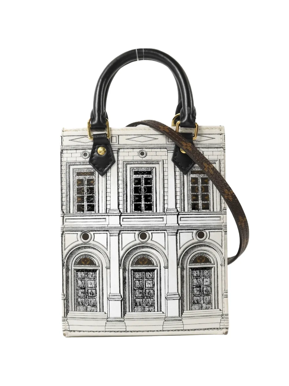 Louis Vuitton Pre-Owned x Fornasetti Architettura Petite Sac Plat tote bag - White