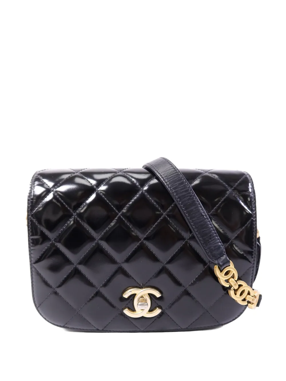 CHANEL Pre-Owned mini CC turn-lock quilted shoulder bag - Black