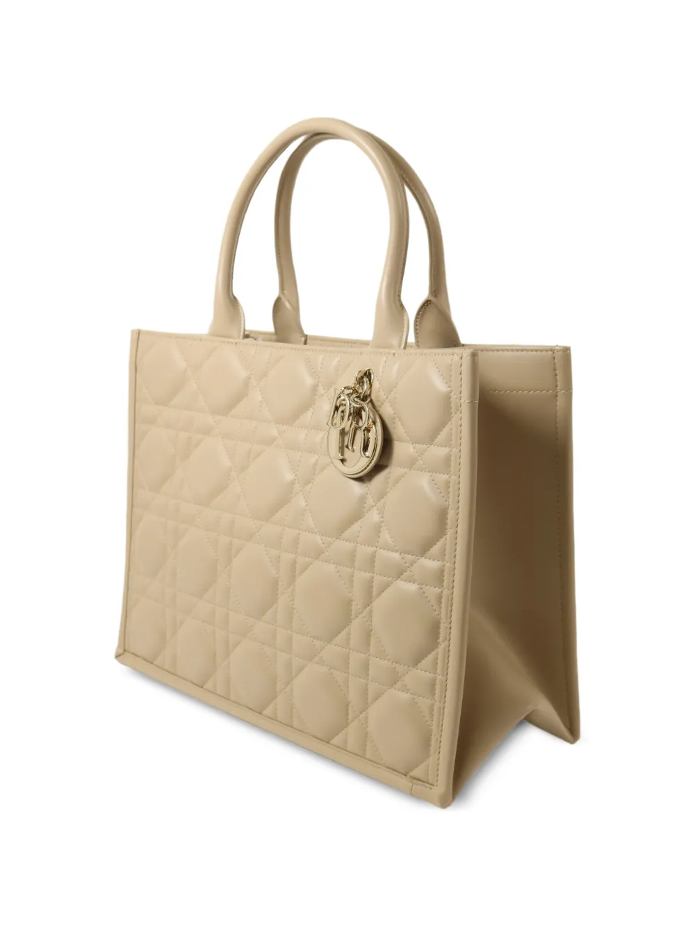 Dior Pre-owned Book Leather Tote Bag in Neutrals, view 3