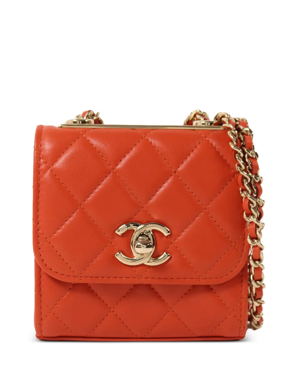 CHANEL Pre-Owned CC turn-lock quilted shoulder bag - Arancione