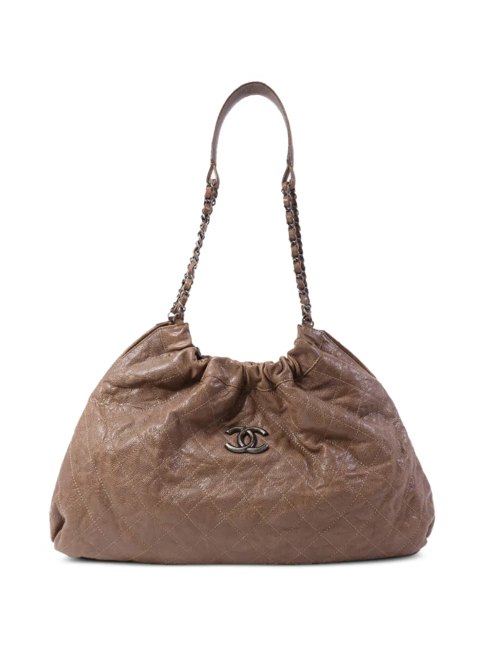 CHANEL Pre-Owned CC diamond-quilted shoulder bag - Marrone
