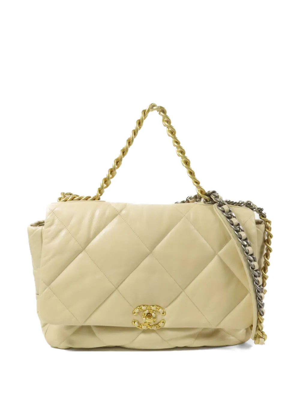 CHANEL Pre-Owned 19 CC turn-lock shoulder bag - Toni neutri