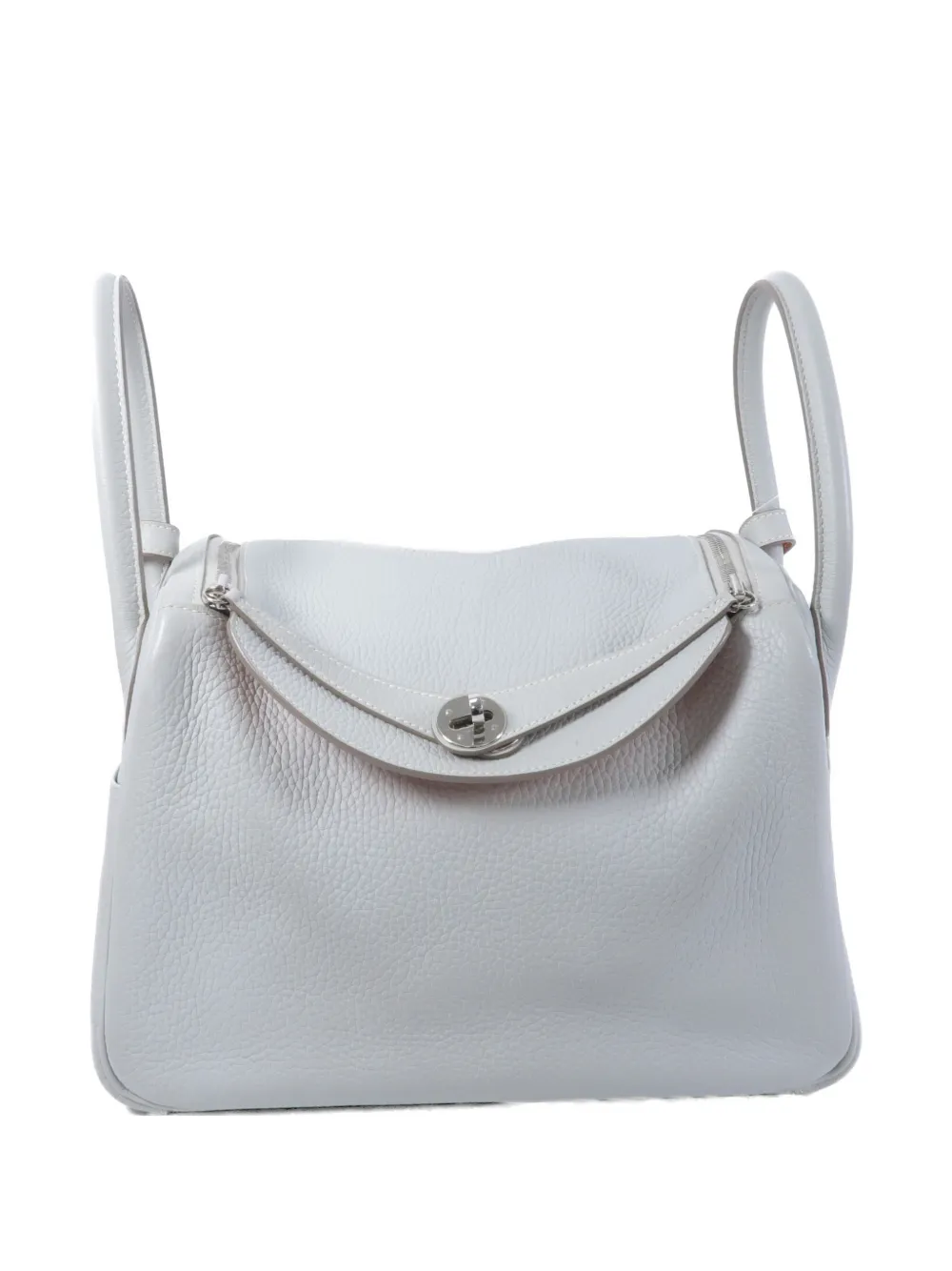 Pre-owned Hermes 30 Lindy Leather Tote Bag In Gray