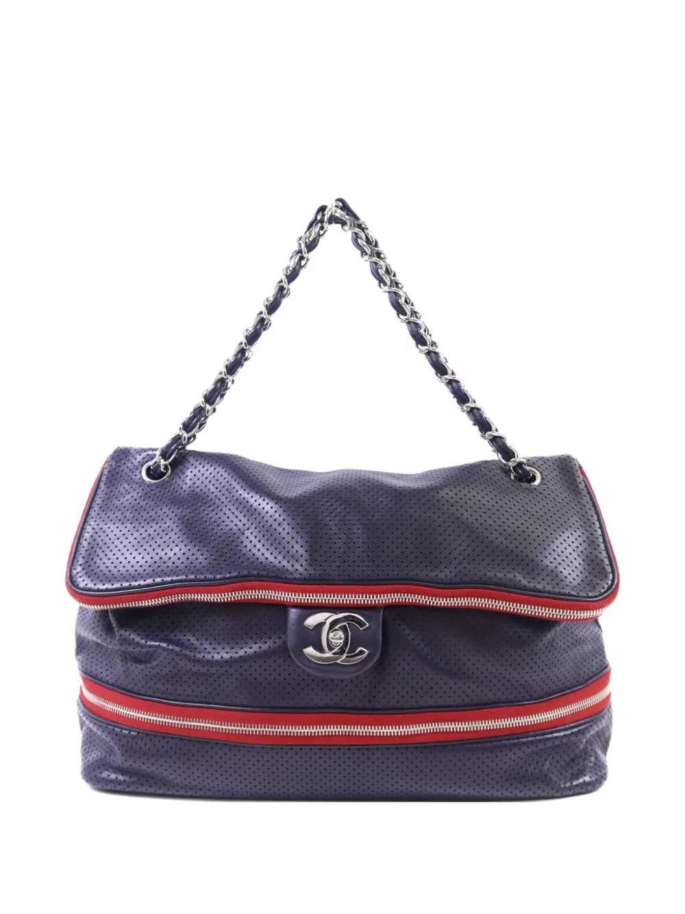 CHANEL Pre-Owned CC turn-lock chain-strap shoulder bag - Blu