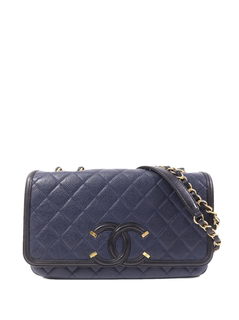 CHANEL Pre-Owned CC diamond-quilting shoulder bag - Blu