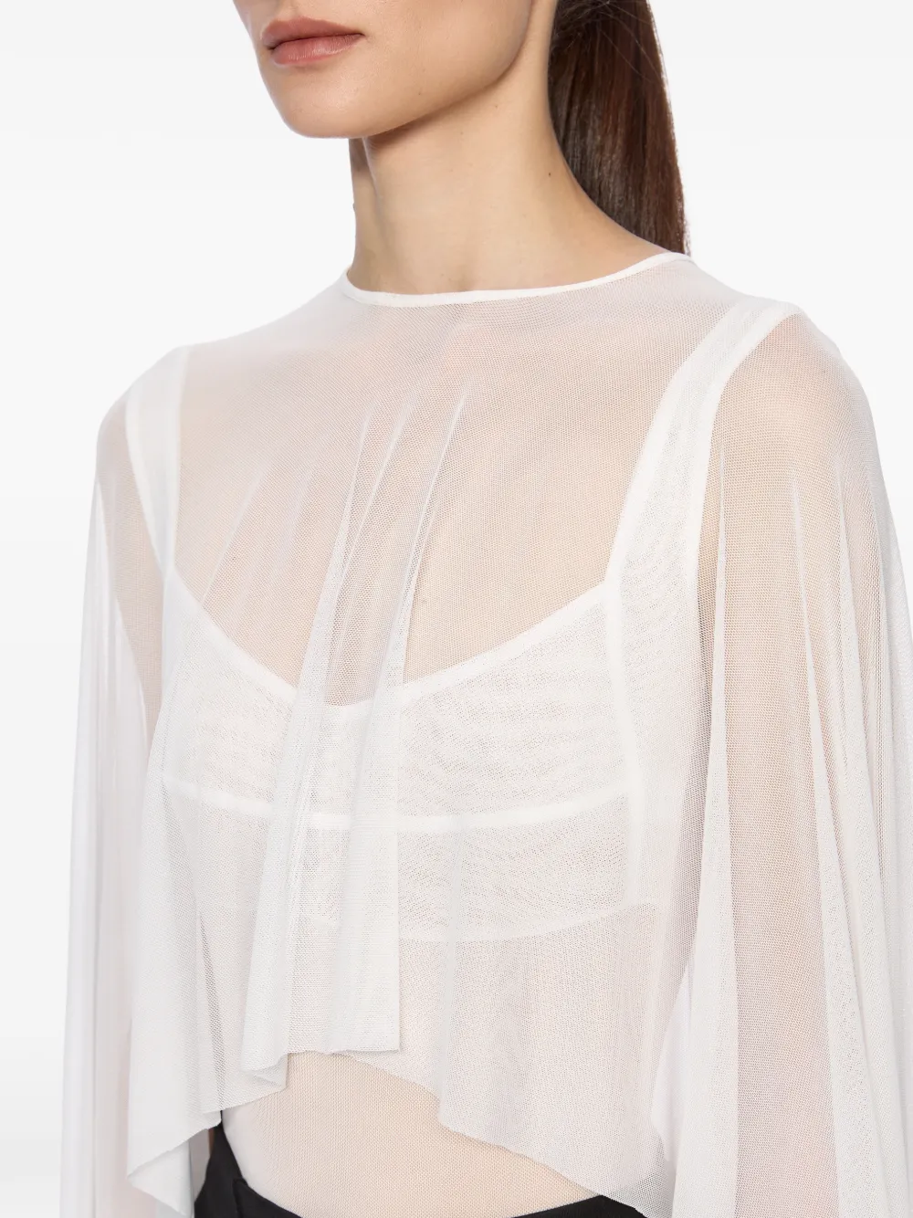 Atu Body Couture Semi-doorzichtige mesh cape Wit