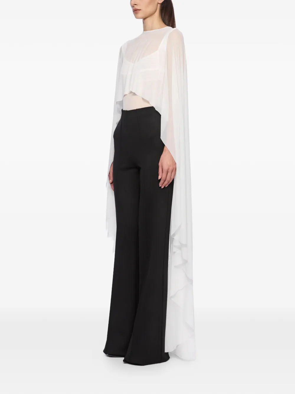 Atu Body Couture Semi-doorzichtige mesh cape Wit