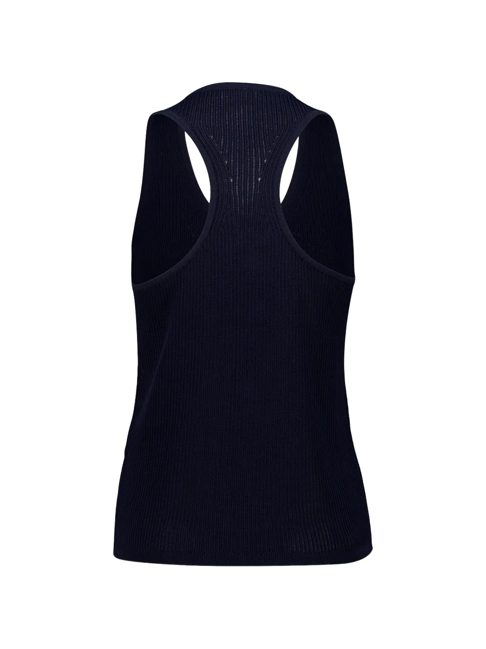 Ferragamo Geribbelde tanktop met Gancini-plakkaat Blauw
