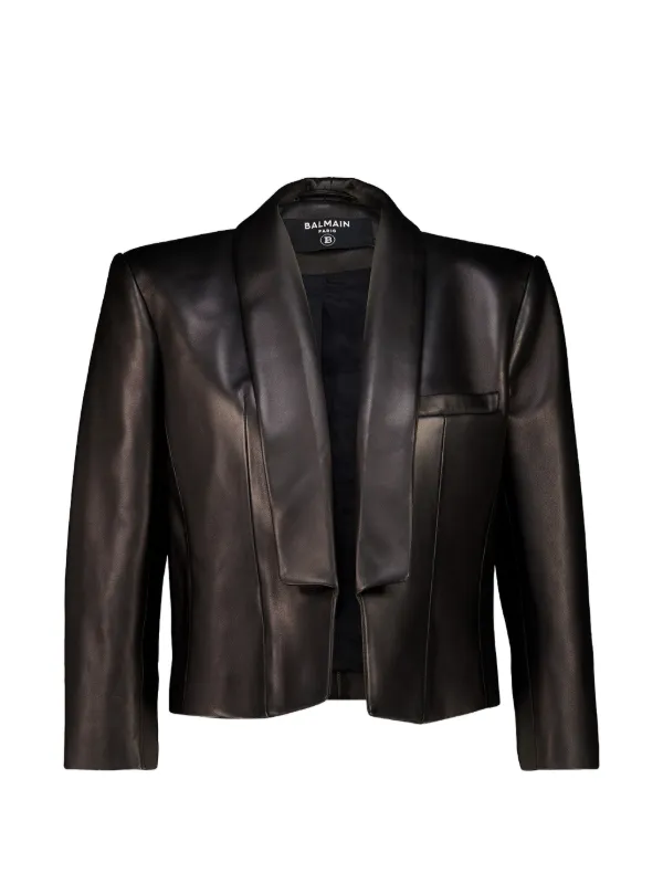 Balmain Spencer Leather Jacket in Black