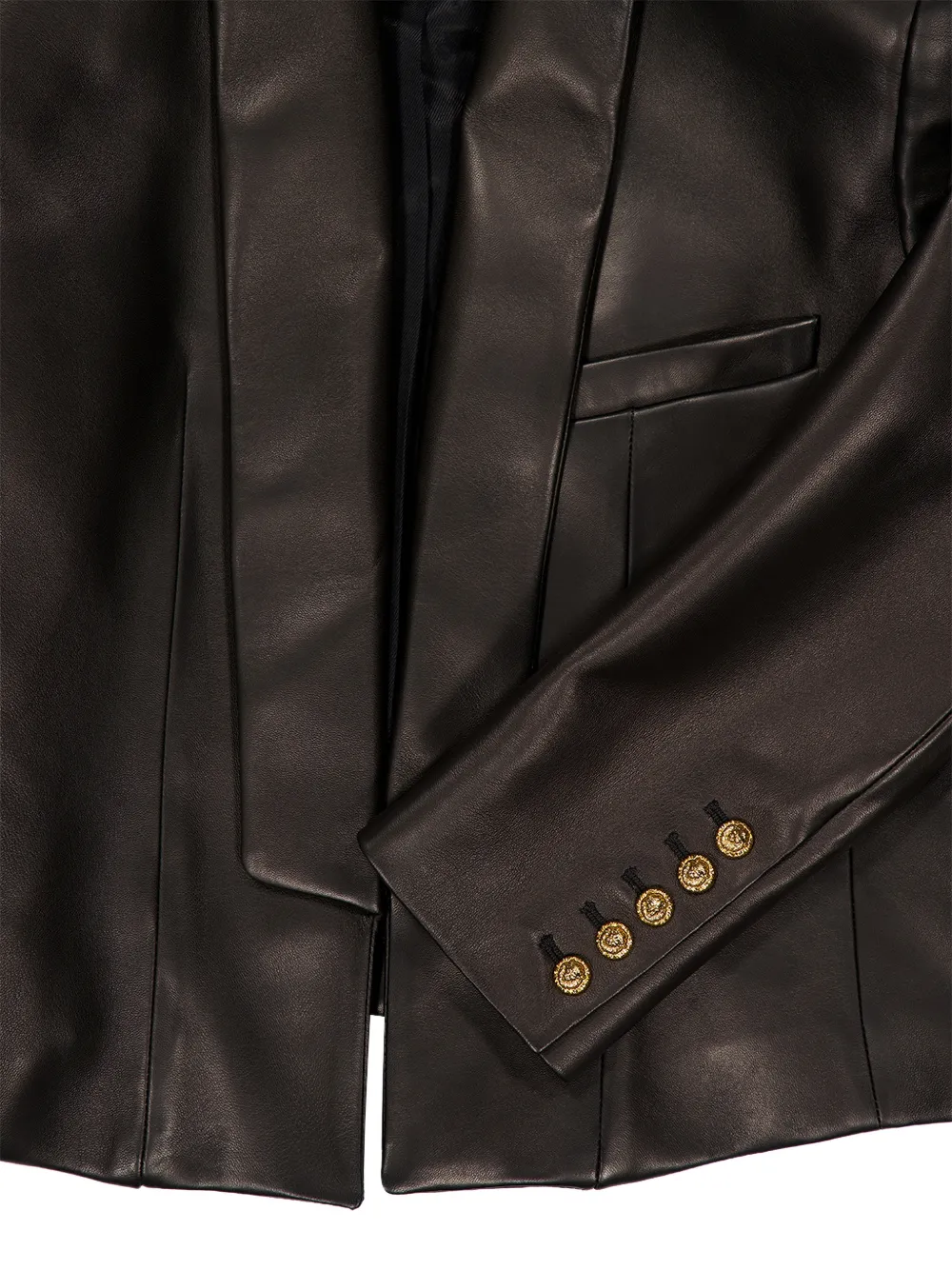 Balmain Spencer leren jack Zwart