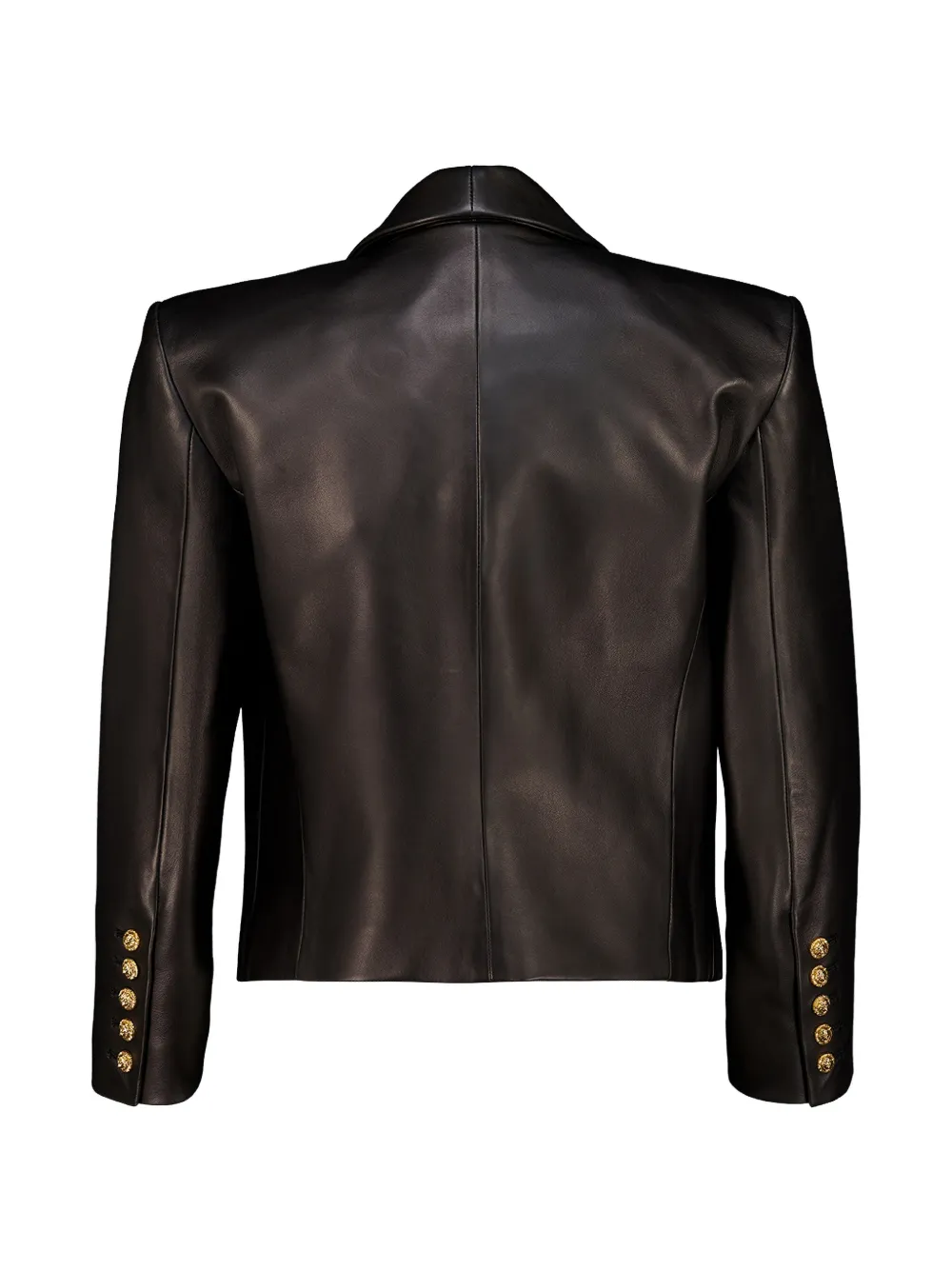 Balmain Spencer leren jack Zwart