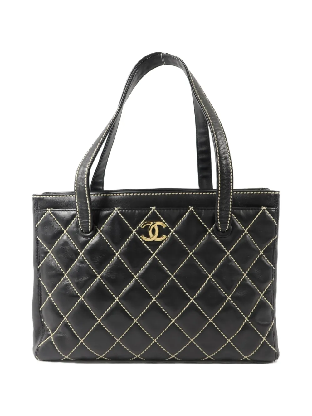 CHANEL Pre-Owned CC diamond-quilted tote bag - Black