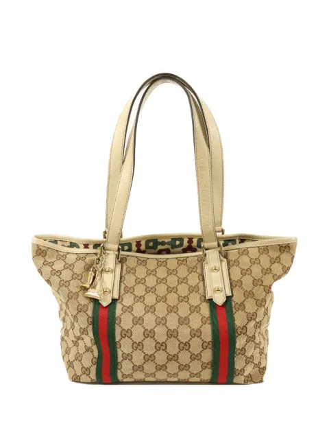 Gucci Pre-Owned GG canvas schoudertas met Web-streep