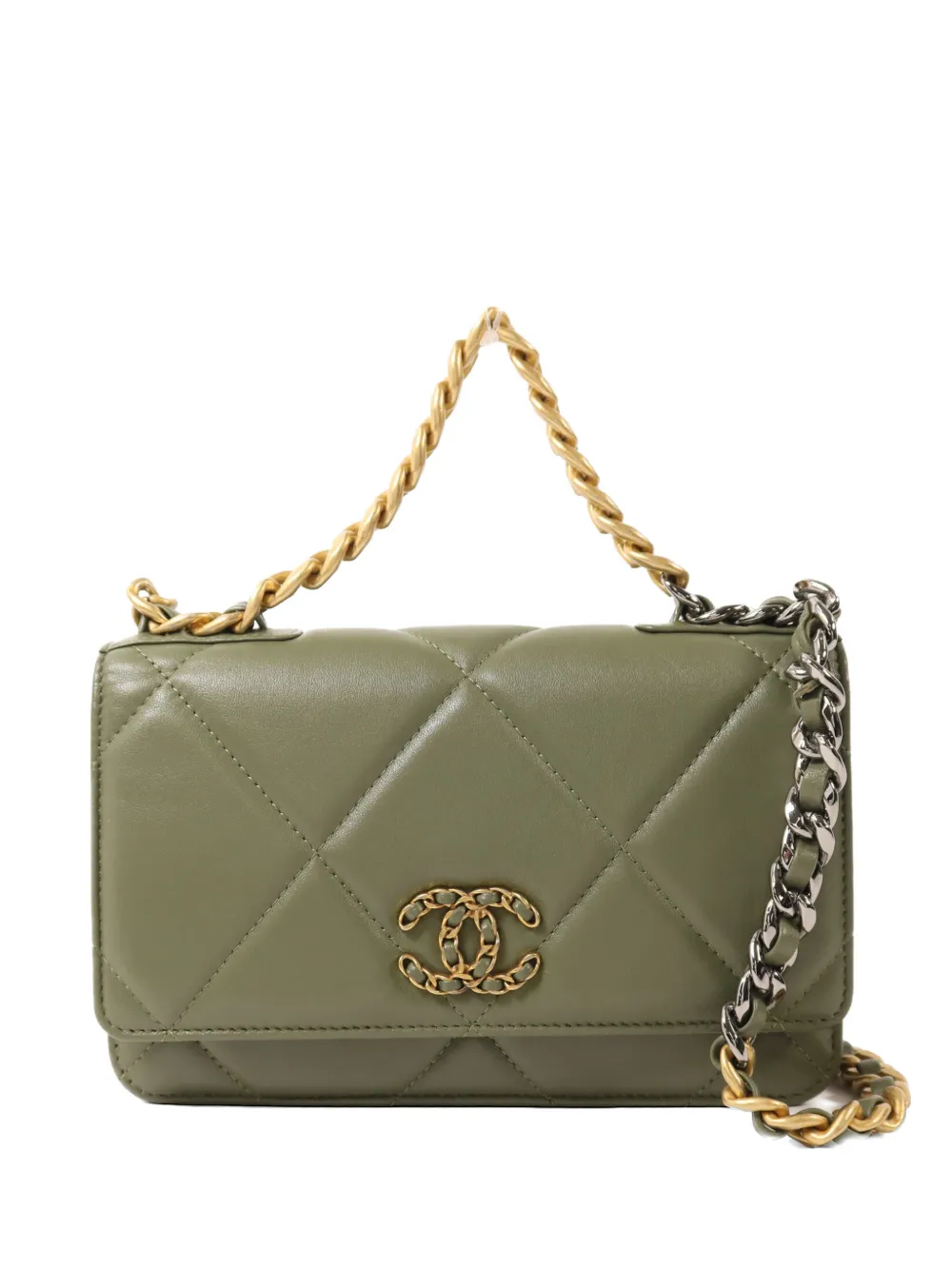 CHANEL Pre-Owned 19 Wallet On Chain bag - Verde