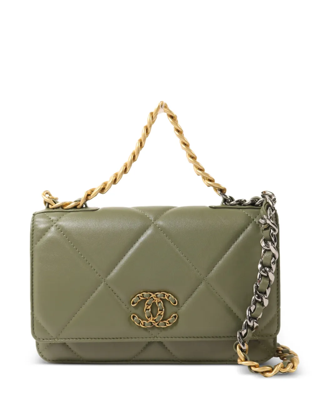 CHANEL Pre-Owned 19 Wallet On Chain bag - Verde
