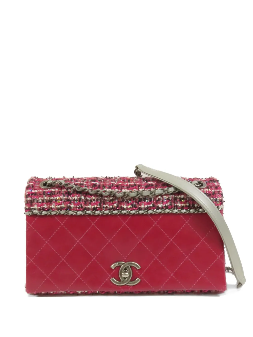 CHANEL Pre-Owned CC Tweed shoulder bag - Rosa