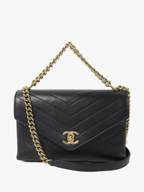 CHANEL Pre-Owned CC turn-lock chevron-quilted shoulder bag
