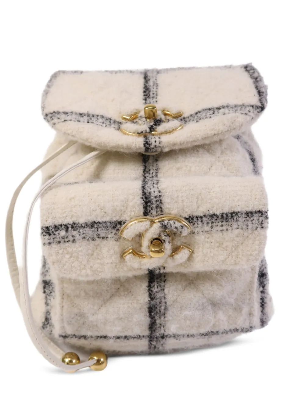 CHANEL Pre-Owned 22K Duma CC turn-lock tweed backpack - Toni neutri