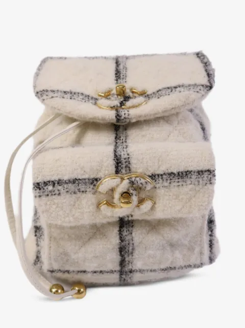 CHANEL Pre-Owned 22K Duma tweed rugzak met CC-draaislot