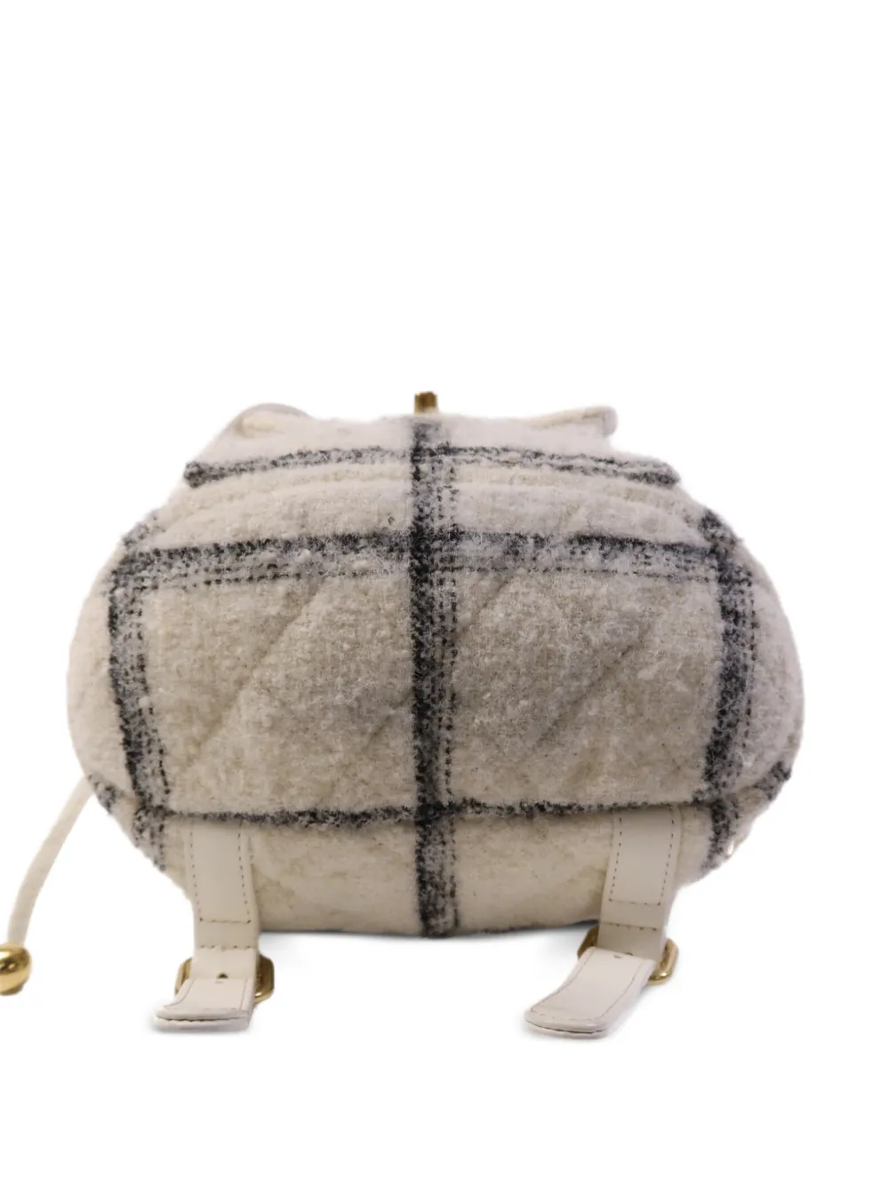 CHANEL Pre-Owned 22K Duma tweed rugzak met CC-draaislot Beige