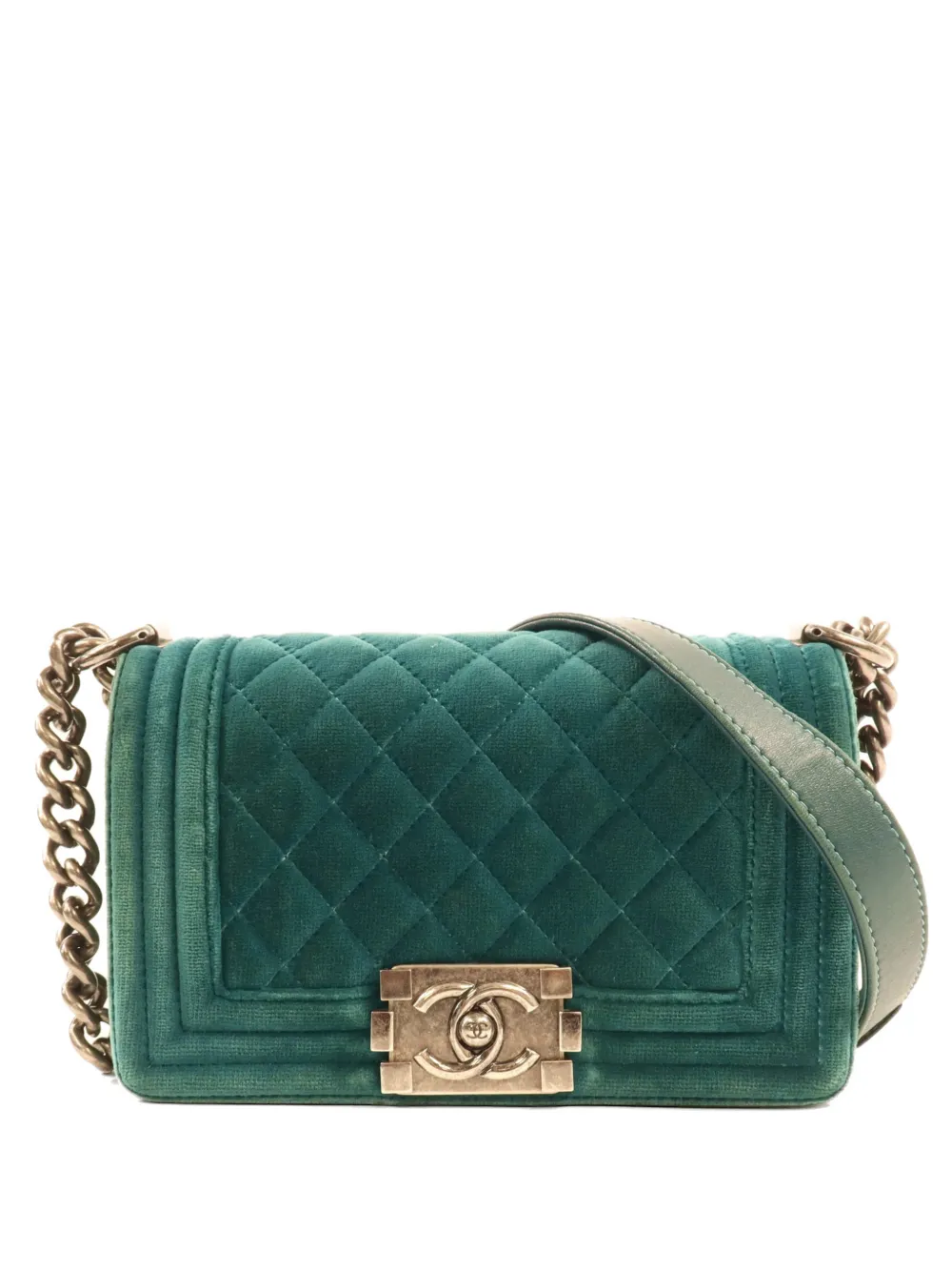 CHANEL Pre-Owned 20 Boy quilted shoulder bag - Verde