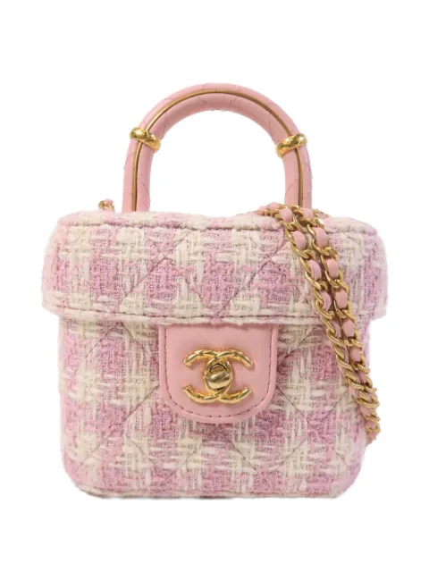 CHANEL Pre-Owned sac vanity en tweed à fermoir tourniquet CC
