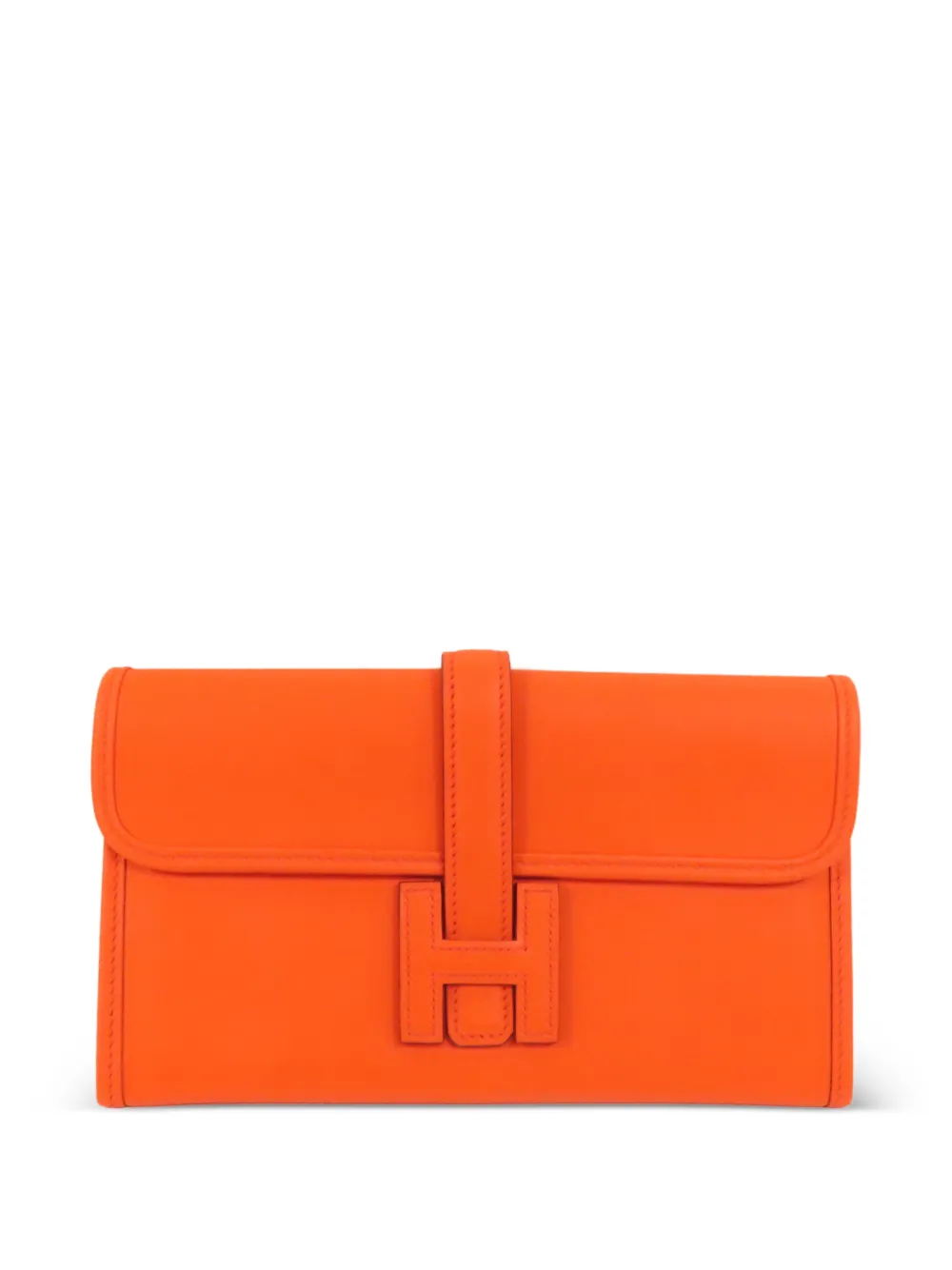 Hermès Pre-Owned Jige Duo leather clutch bag - Arancione