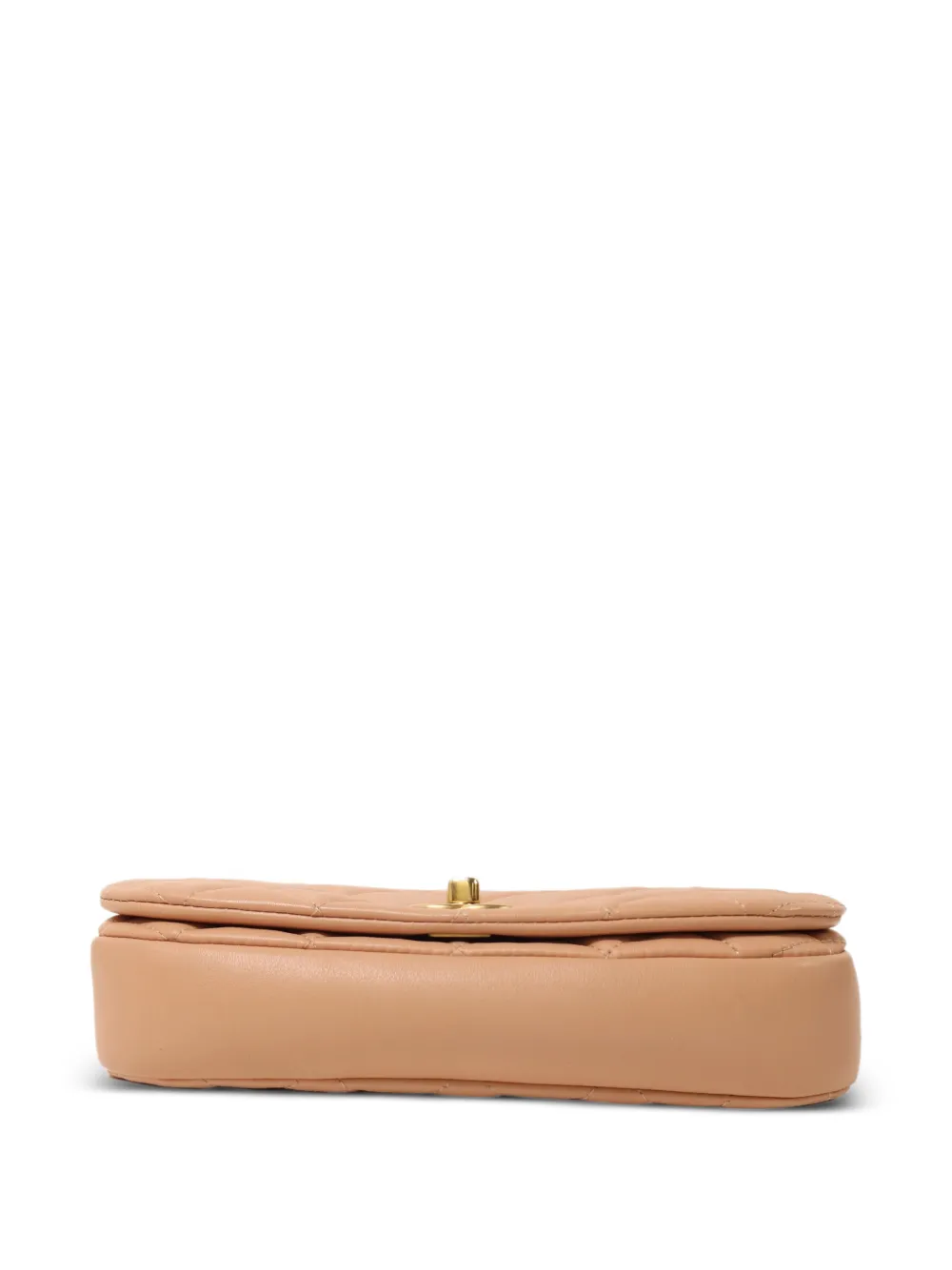 CHANEL Pre-Owned Gewatteerde schoudertas met CC draaislot Beige