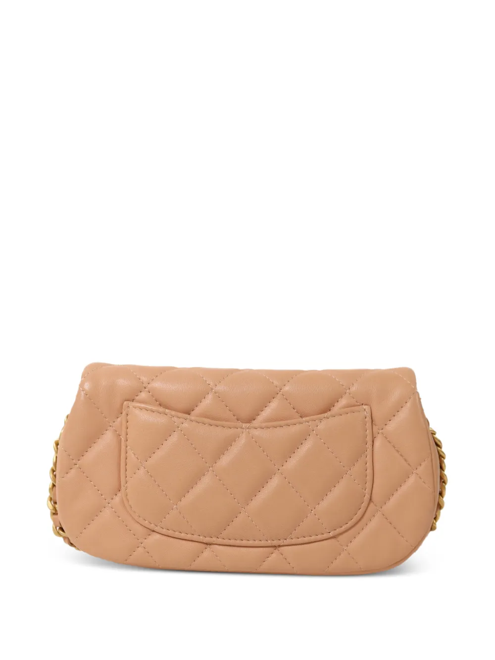 CHANEL Pre-Owned Gewatteerde schoudertas met CC draaislot Beige