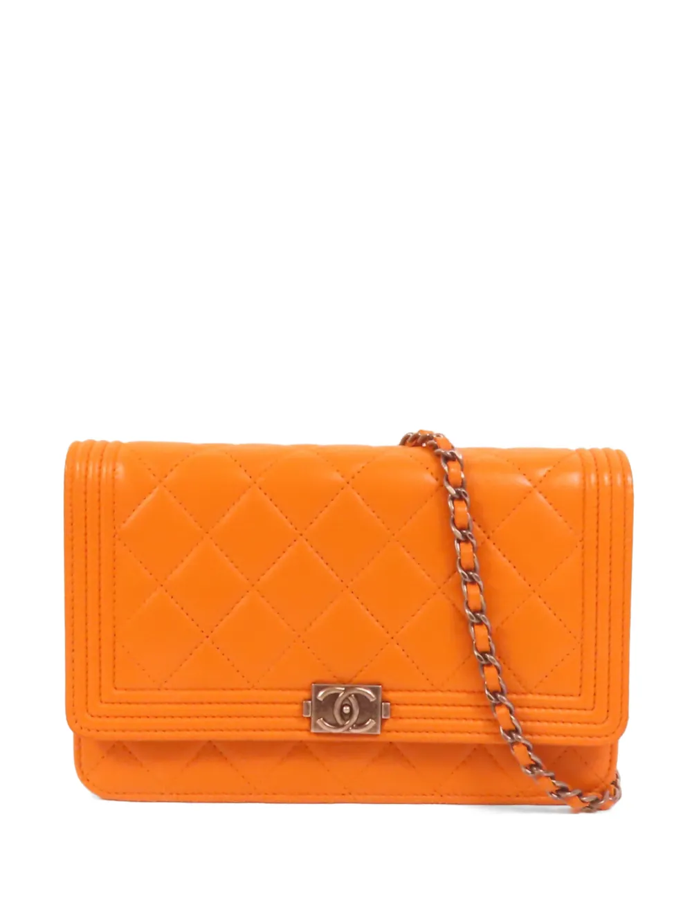 CHANEL Pre-Owned Boy CC-logo cross body bag - Arancione