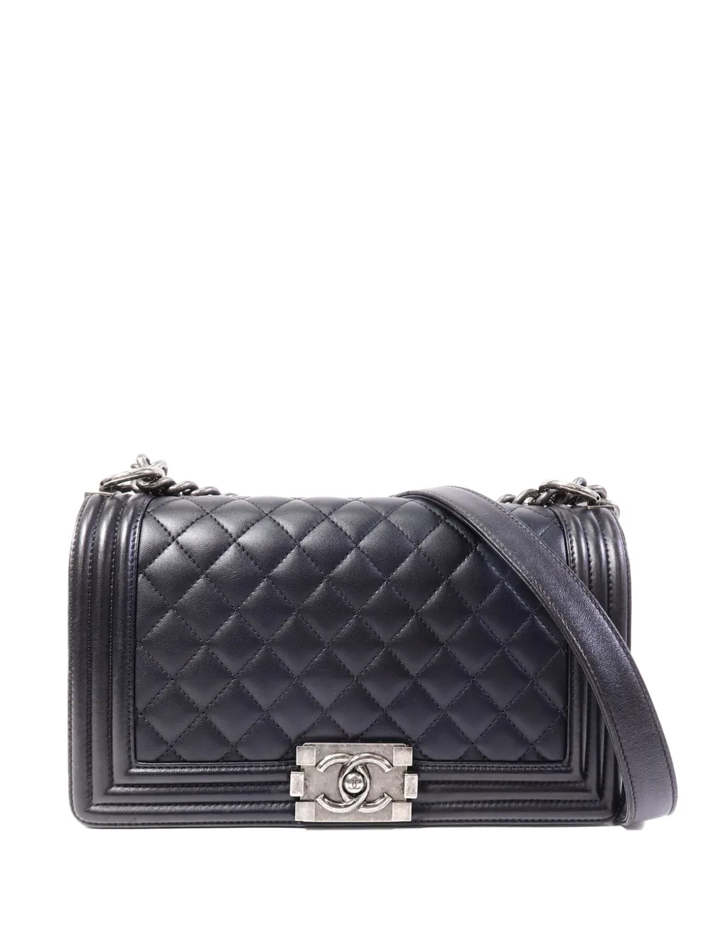 CHANEL Pre-Owned 25 Boy leather chain-strap shoulder handbag - Nero