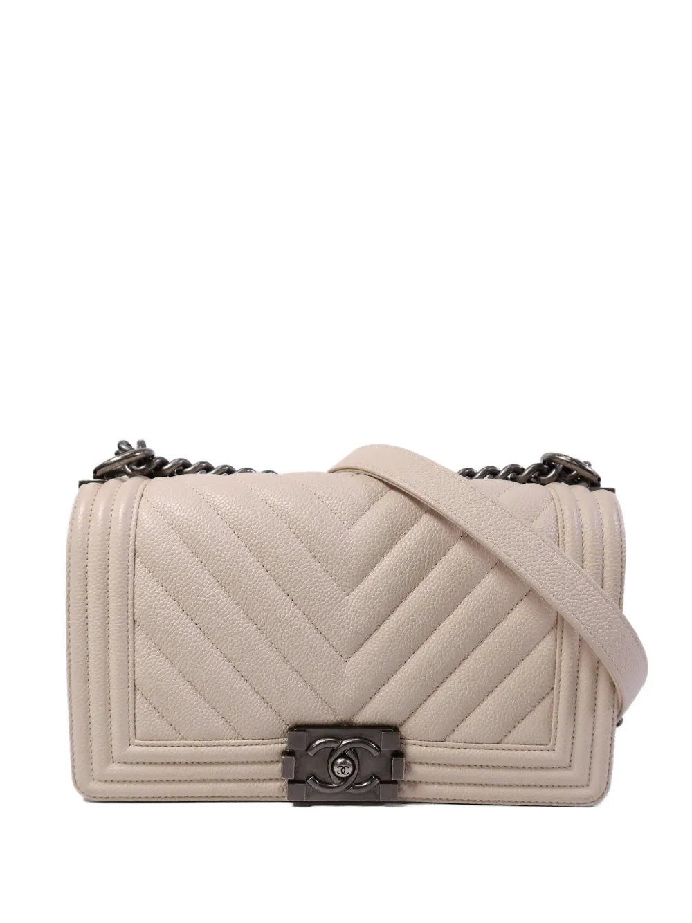 CHANEL Pre-Owned 25 Boy chain-strap shoulder bag - Toni neutri