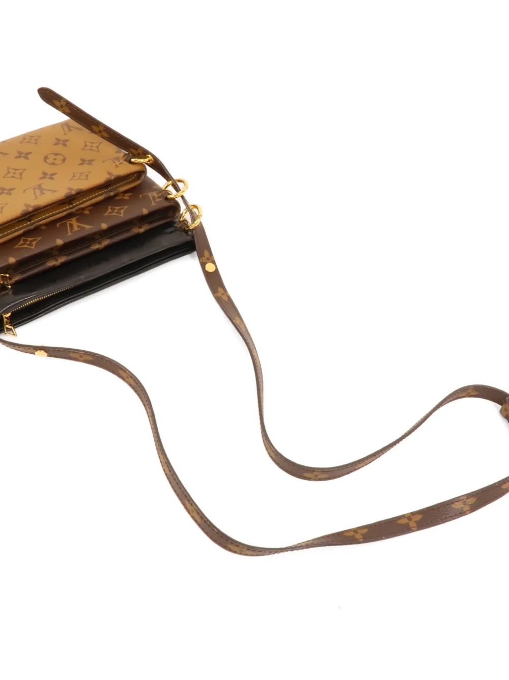 Louis Vuitton Pre-Owned Pochette LV3 Reverse schoudertas met monogram Beige