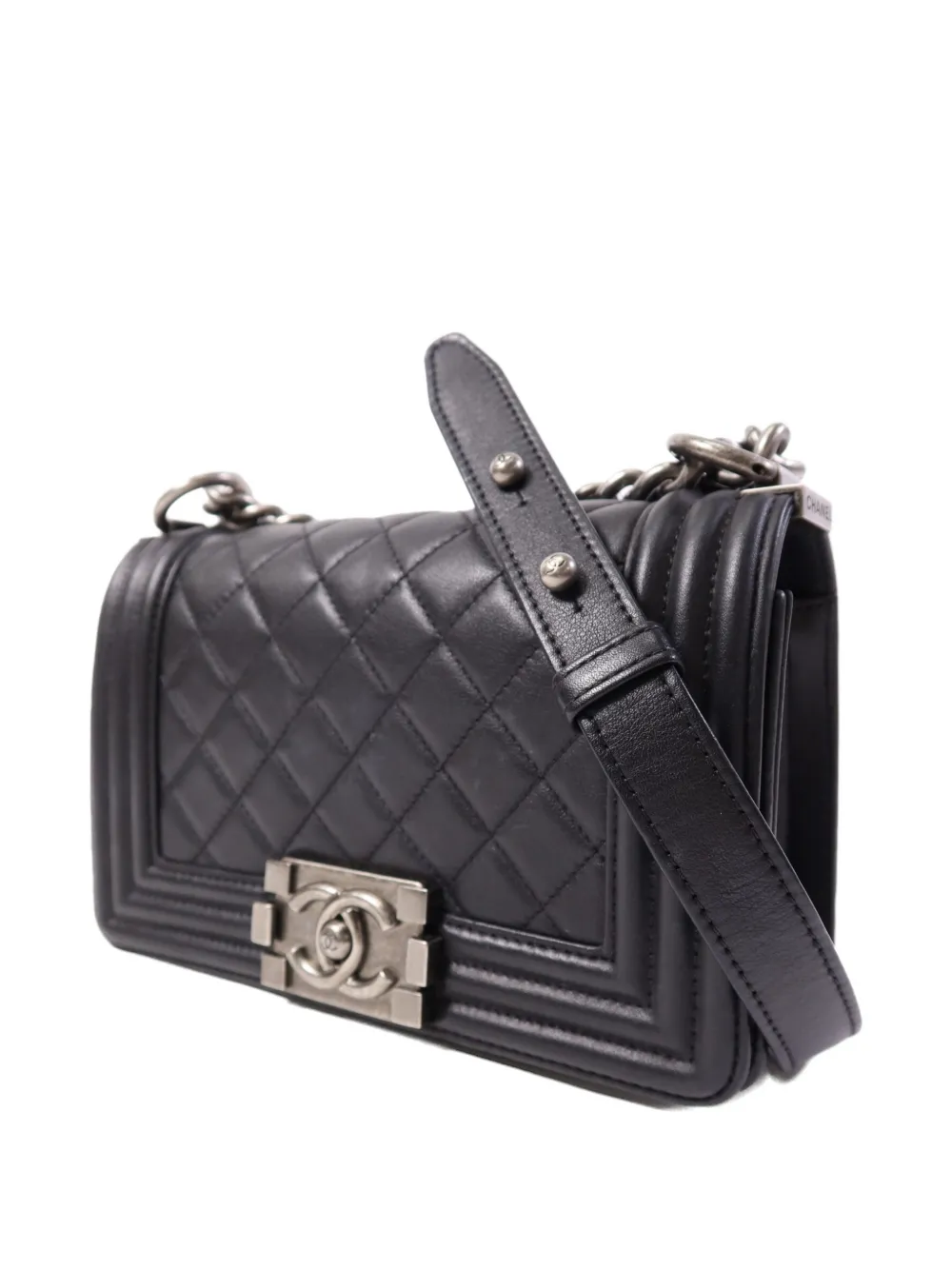 CHANEL Pre-Owned Boy schoudertas met CC-draaislot en kettingband Zwart