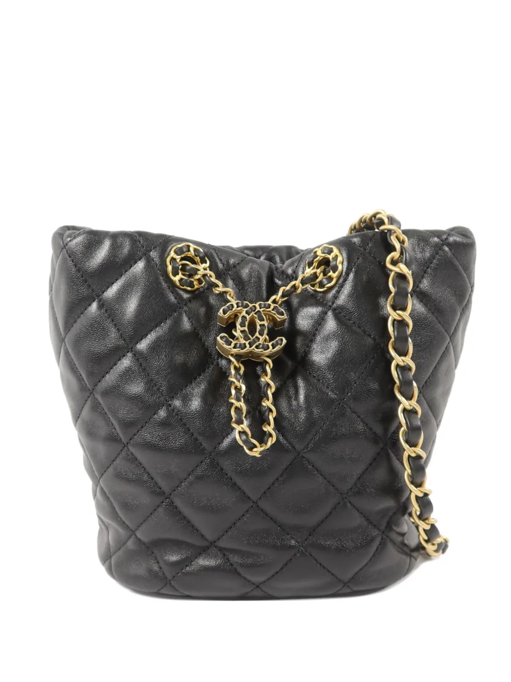 CHANEL Pre-Owned CC quilted bucket bag - Schwarz
