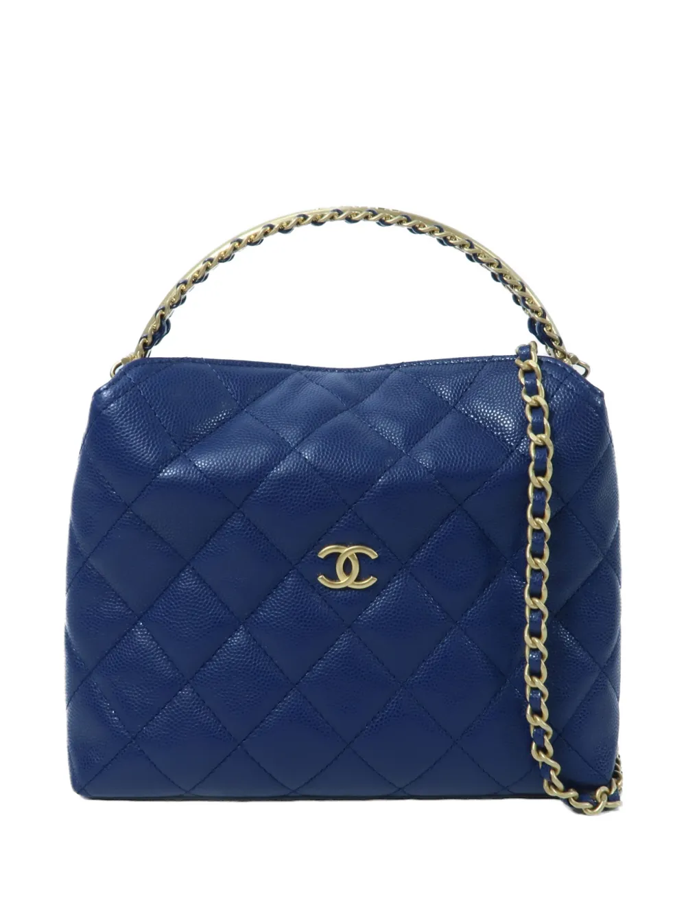 CHANEL Pre-Owned CC two-way quilted calfskin tote bag - Blue