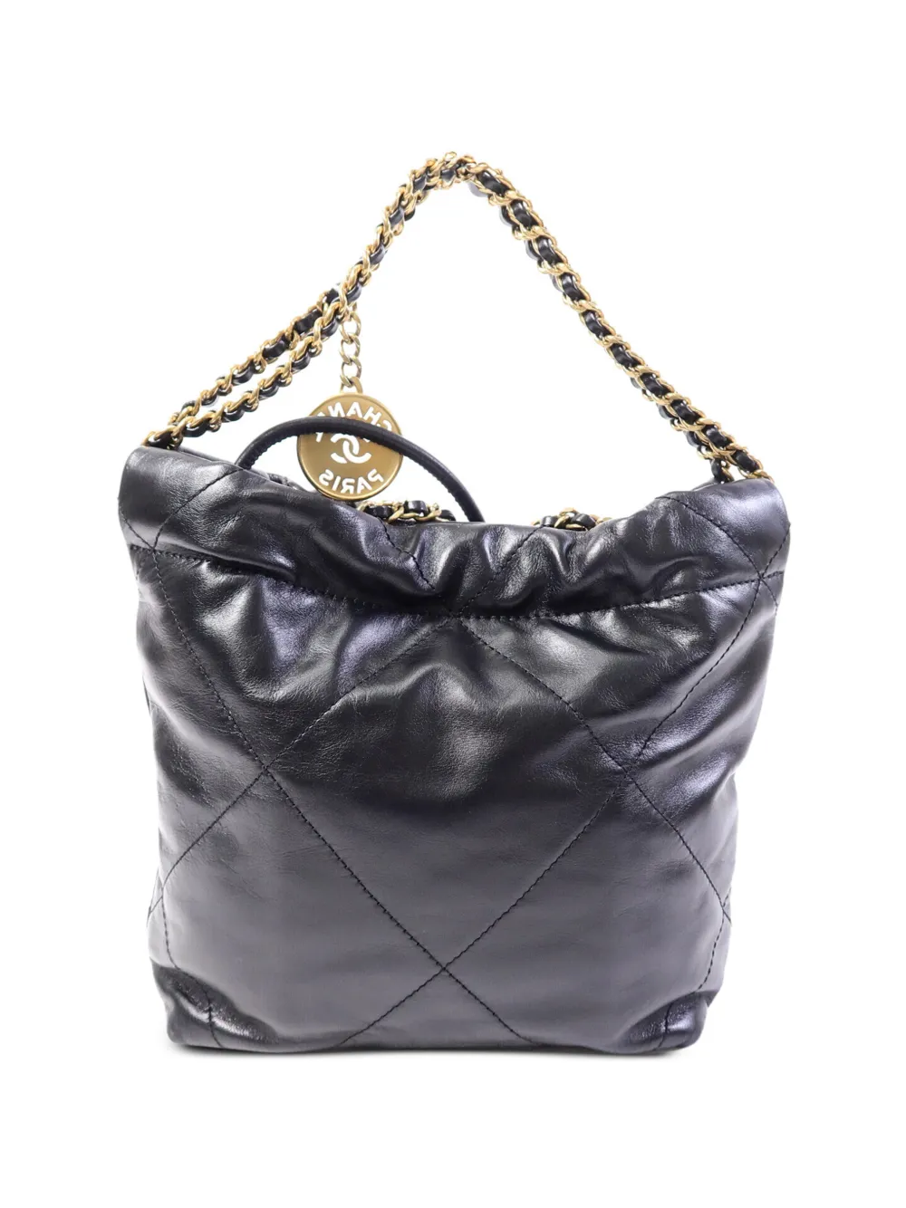 CHANEL Pre-Owned 22 mini-schoudertas met kettinghengsel Zwart