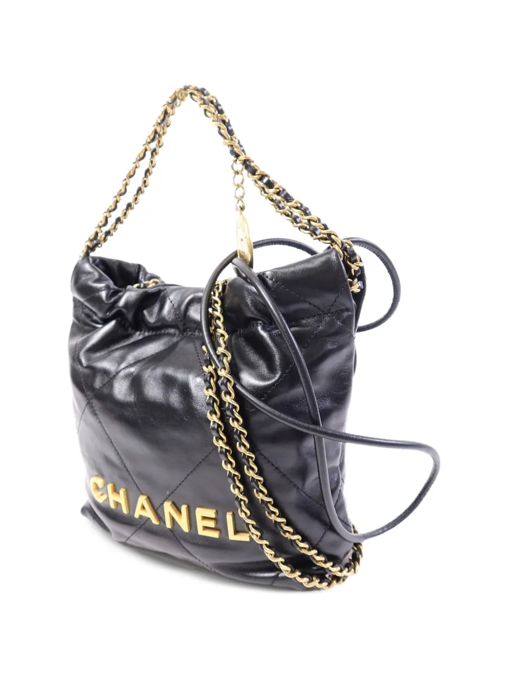 CHANEL Pre-Owned 22 mini-schoudertas met kettinghengsel Zwart